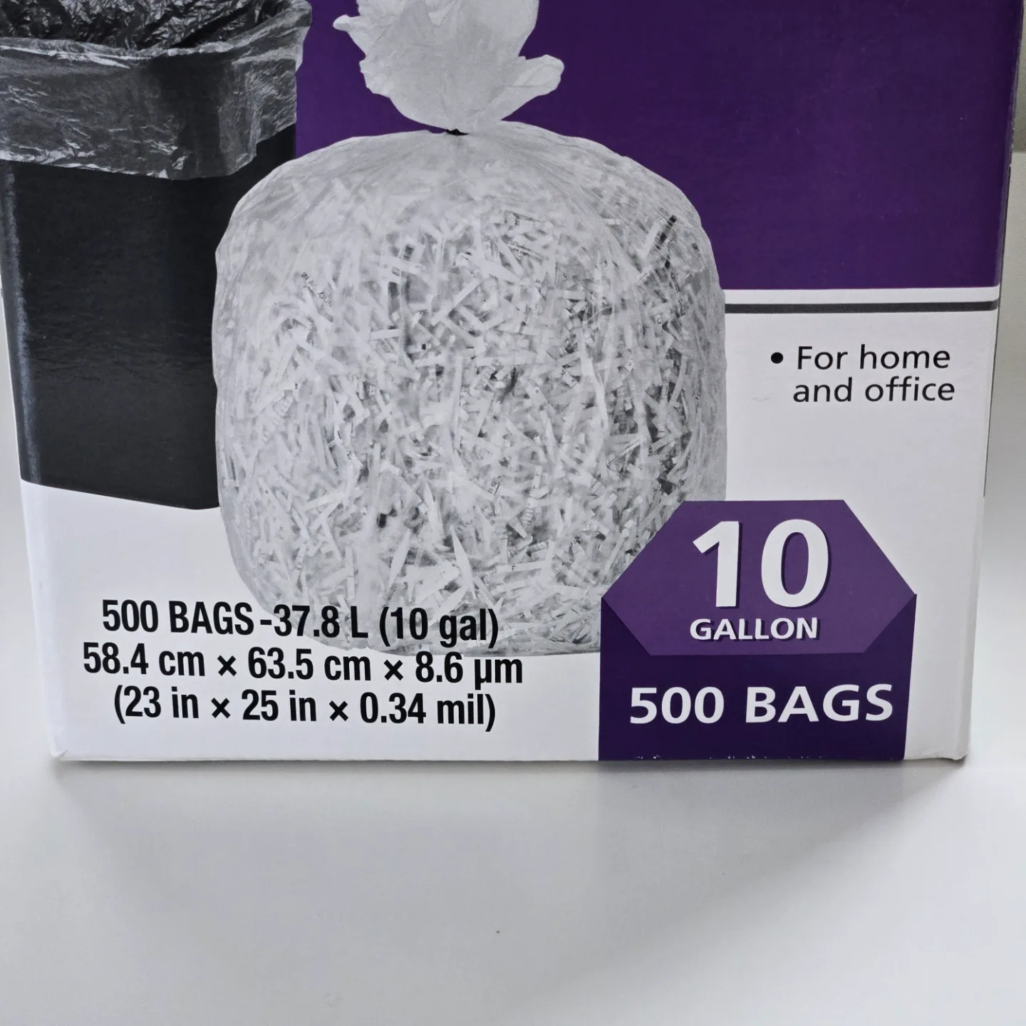 Clear wastebasket liner, 10 Gallon/37.8 L, 500 count (Costco) image indicator(2)
