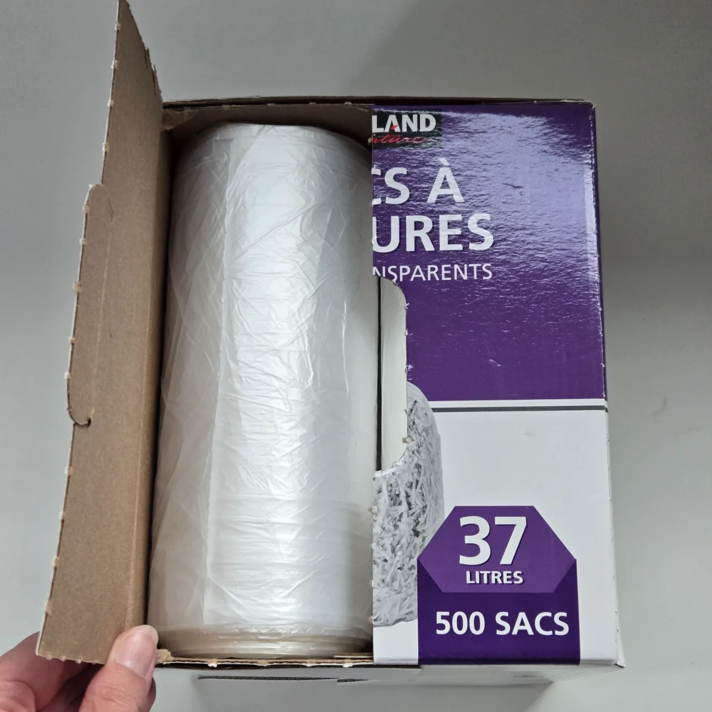 Clear wastebasket liner, 10 Gallon/37.8 L, 500 count (Costco) image indicator(4)