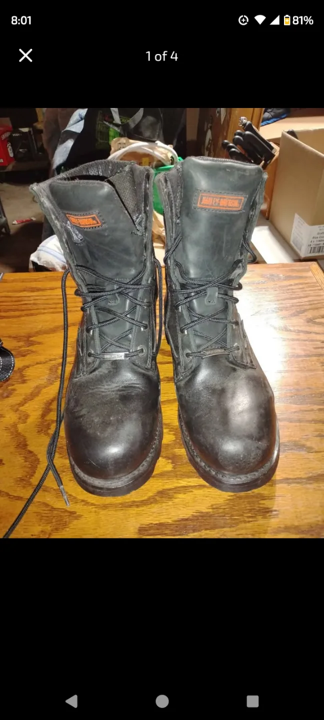 Harley-Davidson Men's Black GorTex Motorcycle Boots • Size 9 thumbnail