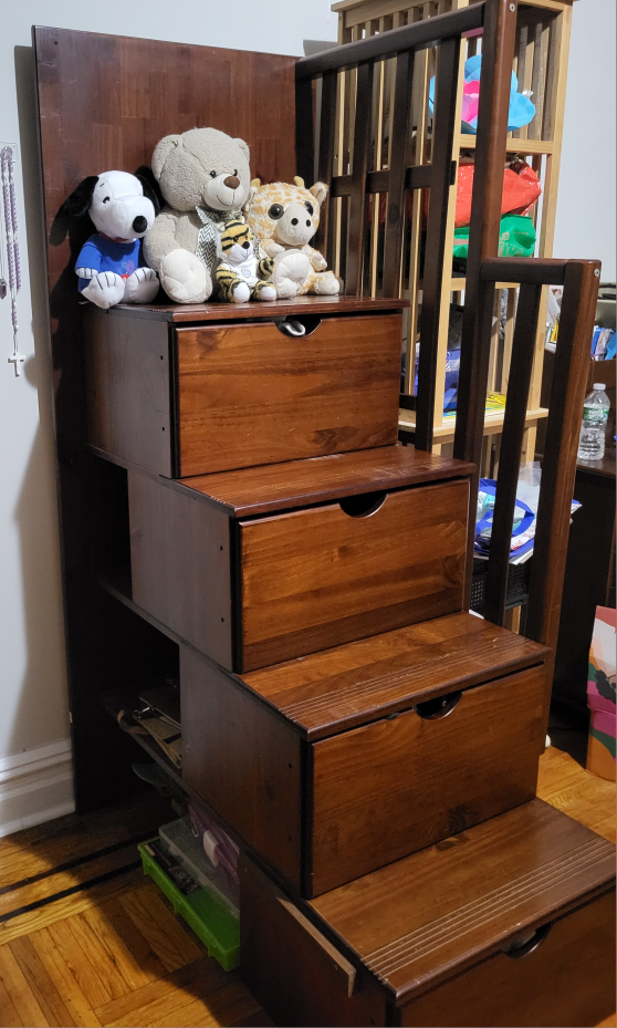 Dark Brown Bunk Bed with Staircase and Dresser - photo 5