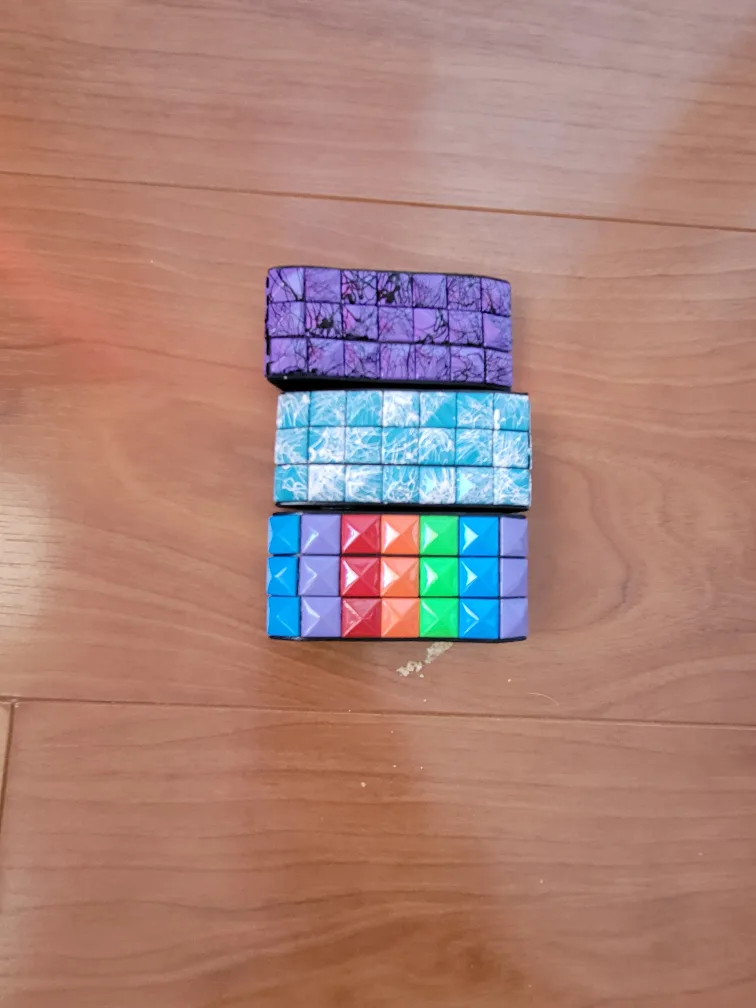 3x Bracelet Lot - Purple, Blue, Rainbow thumbnail