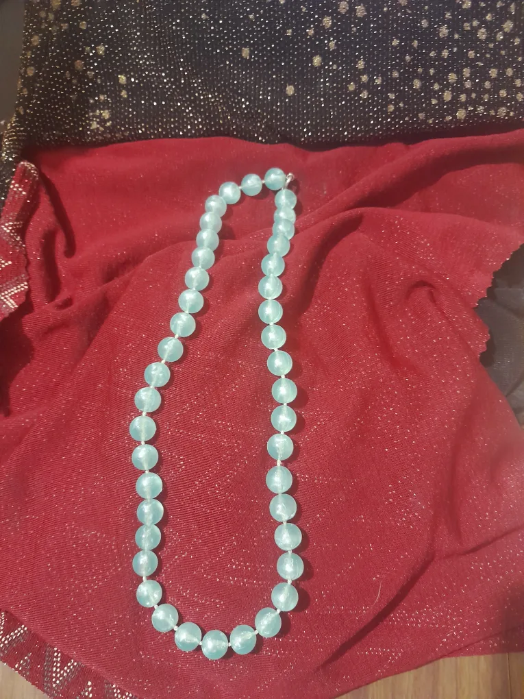 Light Blue Beaded Necklace thumbnail
