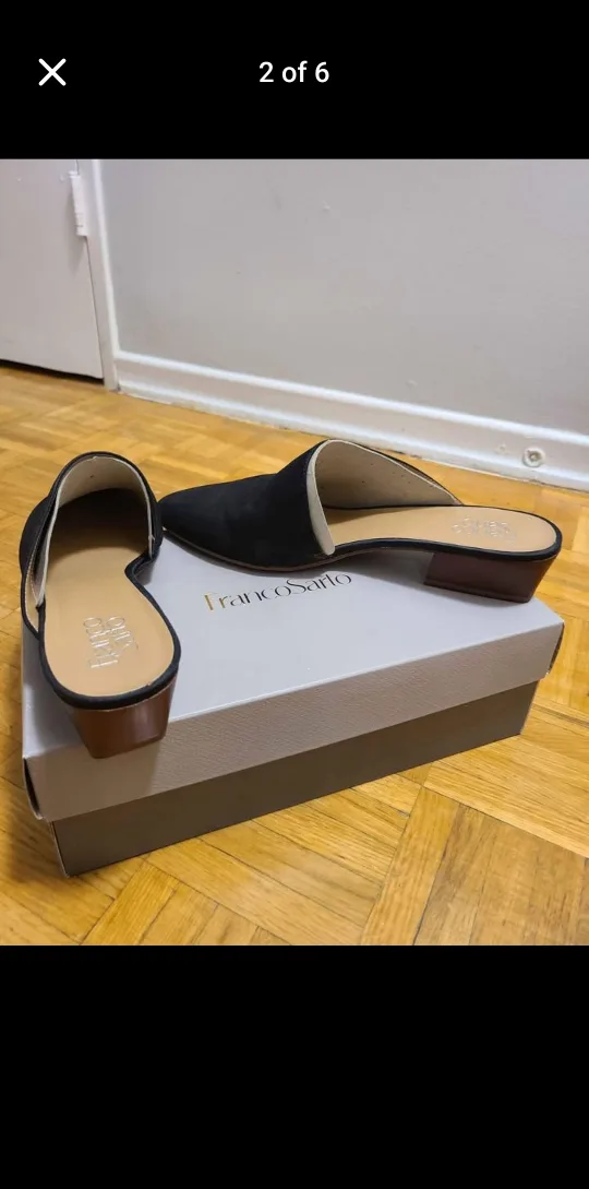 Women's Franco Sarto Black Mules - sz 10 image indicator(4)