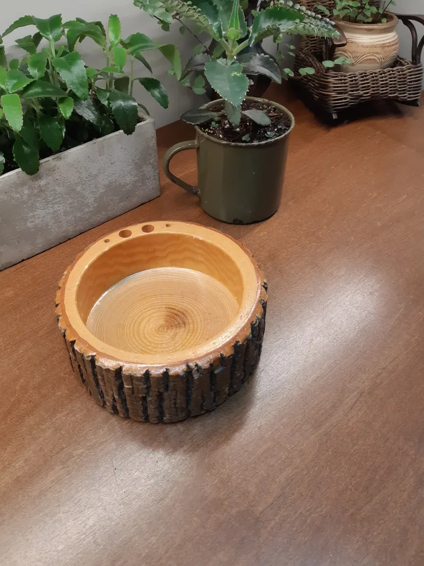 Vintage wood nut bowl thumbnail