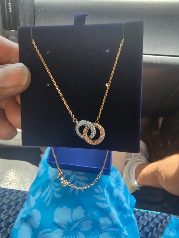 Swarovski Interlocking Circle Necklace - Rose Gold & Rhodium image indicator(2)