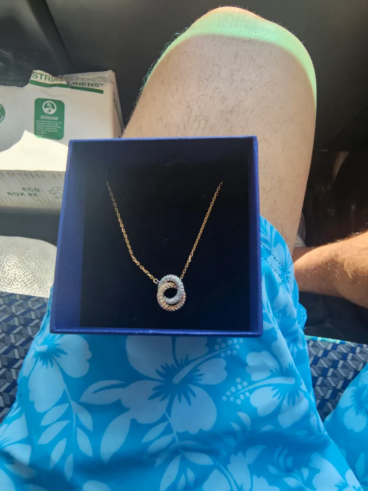 Swarovski Interlocking Circle Necklace - Rose Gold & Rhodium image indicator(3)