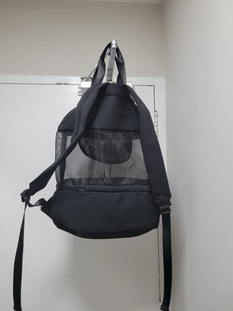 Black Backpack with Mesh Detailing image indicator(2)