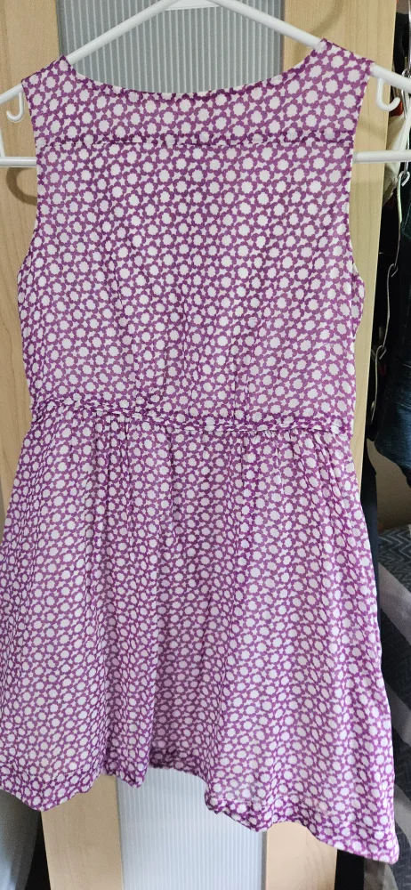 Purple & White Patterned Sleeveless Dress thumbnail