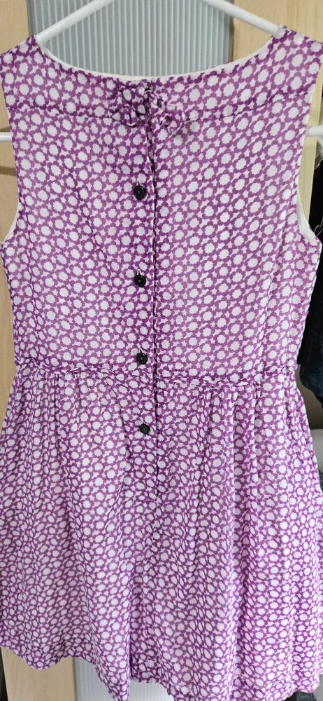 Purple & White Patterned Sleeveless Dress image indicator(2)
