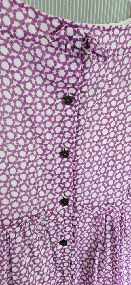 Purple & White Patterned Sleeveless Dress image indicator(3)