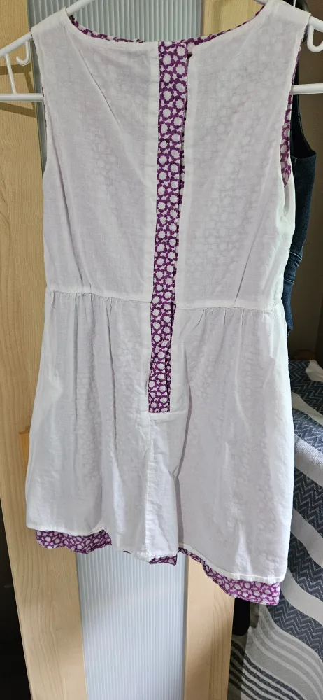 Purple & White Patterned Sleeveless Dress image indicator(4)