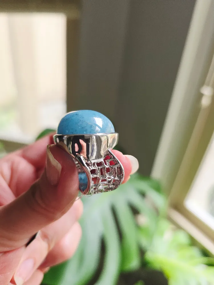 New Aquamarine natural 925 sterling silver ring image indicator(5)