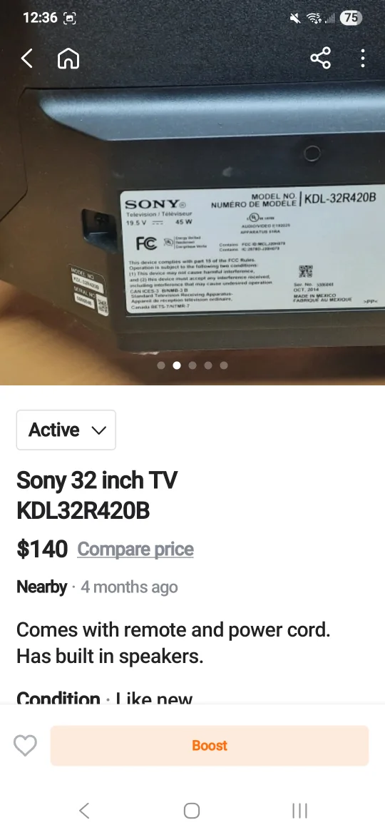 Sony 32-inch TV image indicator(4)