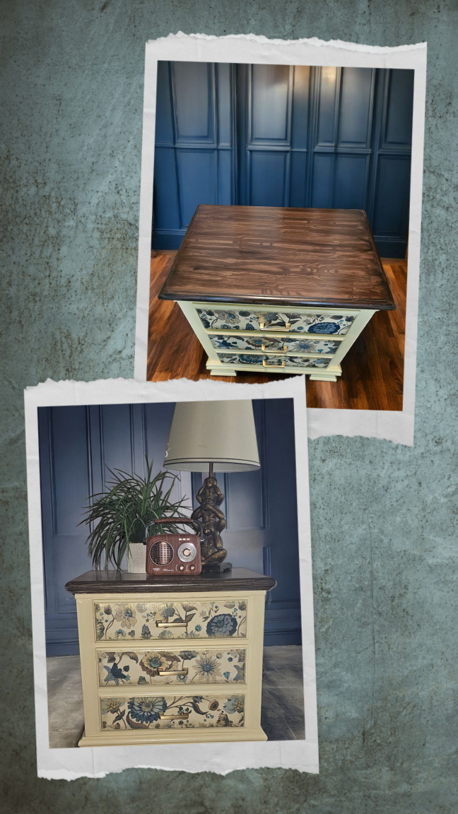 Mellow Yellow - Handmade Floral Nightstand / Accent Table - photo 4