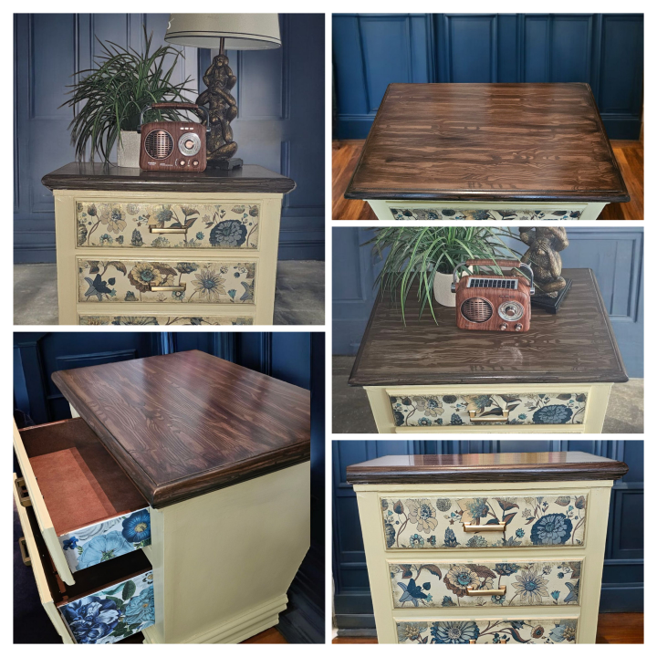 Mellow Yellow - Handmade Floral Nightstand / Accent Table - photo 5