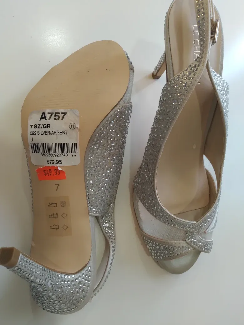 Silver Rhinestone Heels thumbnail