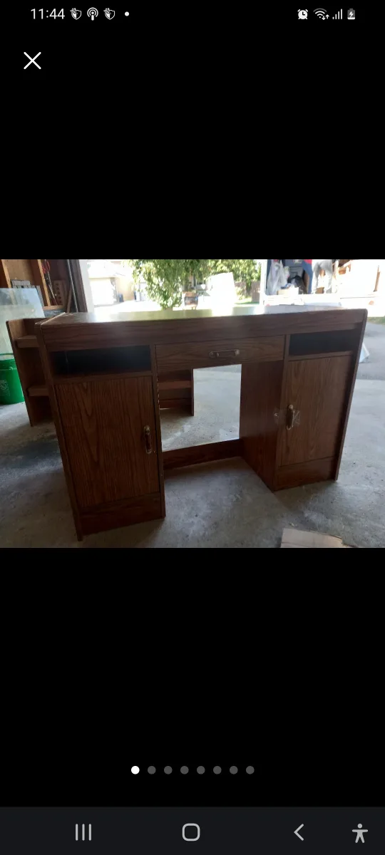 Wooden Home Office Desk with upper shelving  💚 thumbnail