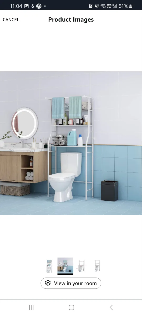 White Over-the-Toilet Storage Shelf thumbnail