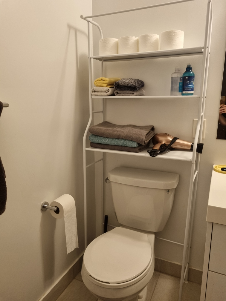 White Over-the-Toilet Storage Shelf - photo 3
