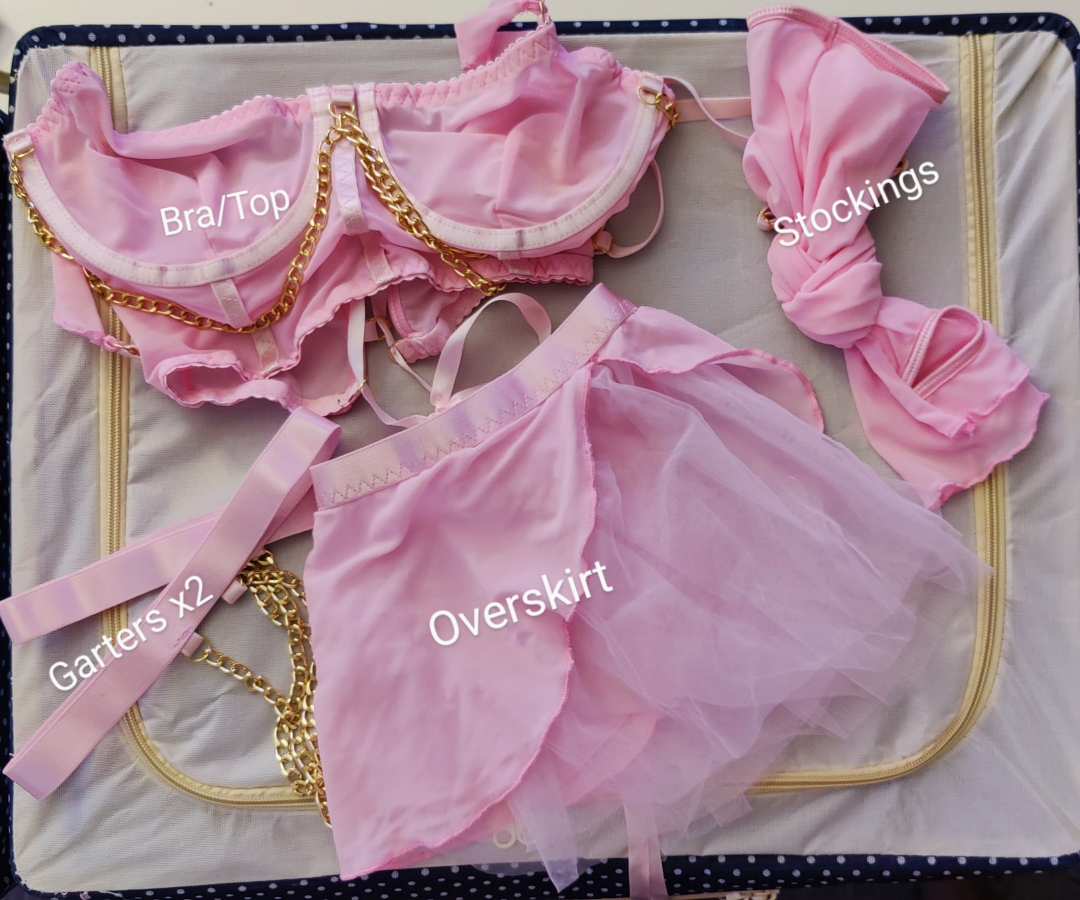 Lingerie Set - Bra/Top, Overskirt, Stockings, Garters - photo 2
