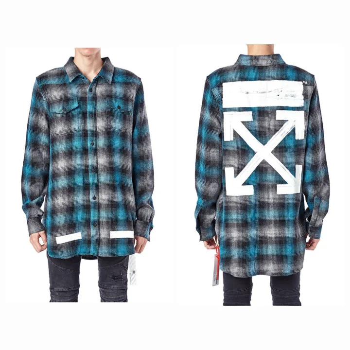 OFF-WHITE Brushed Flannel Overshirt Jacket Size L — Tall image indicator(3)