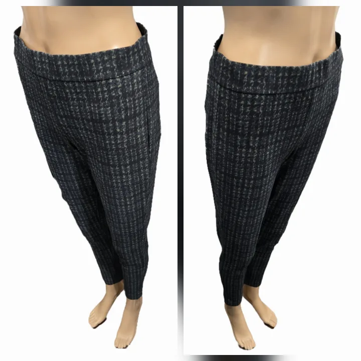 Theory Adabelle K Plaid Straight Tregging Trousers Size M image indicator(5)