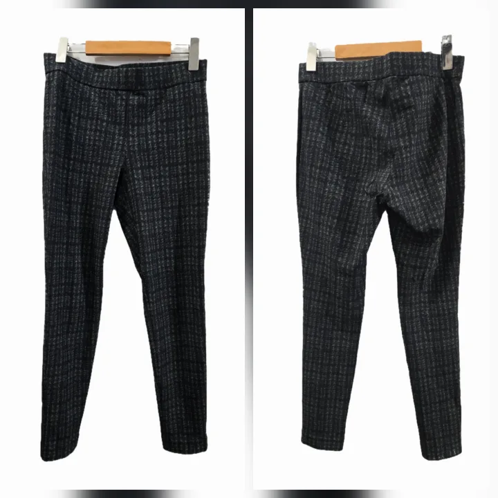 Theory Adabelle K Plaid Straight Tregging Trousers Size M image indicator(6)
