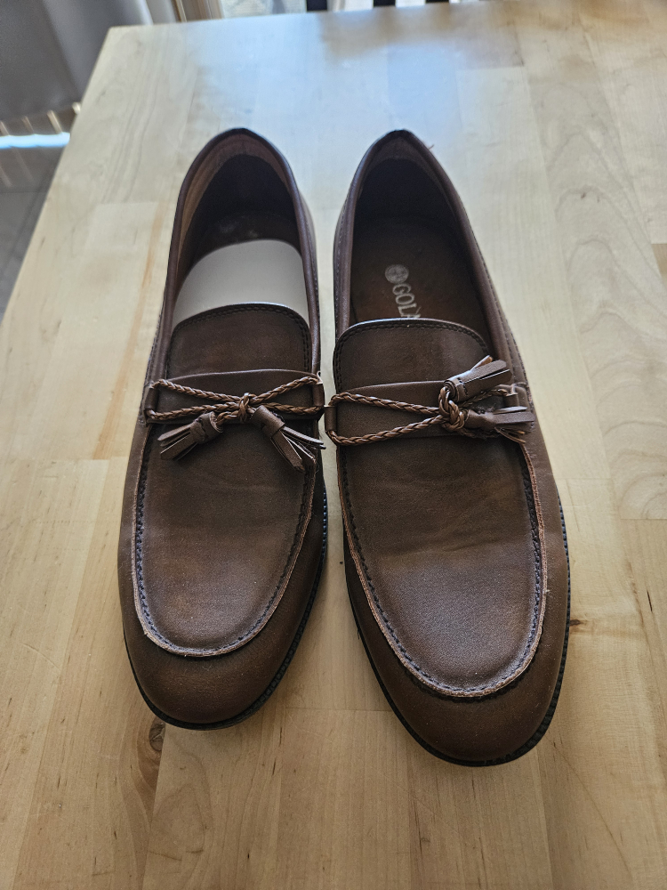 Golaiman Brown Leather Tassel Loafers