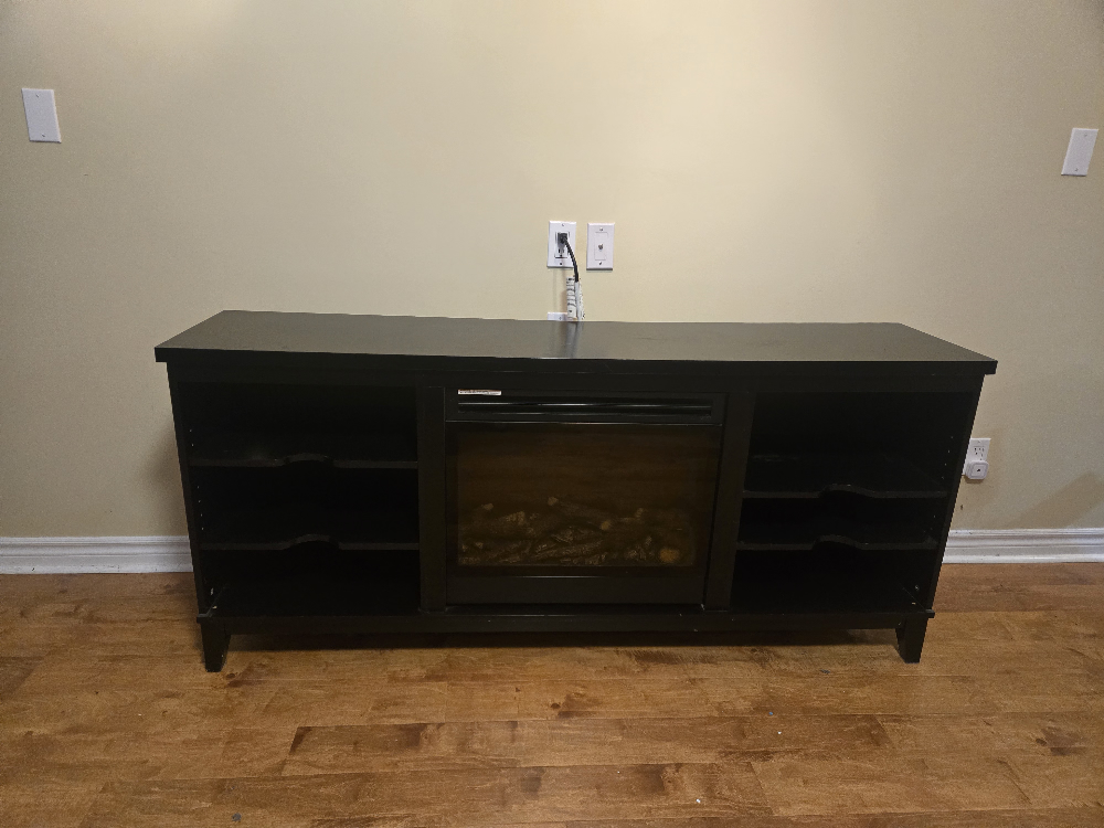 Black TV Stand with Fireplace - photo 4