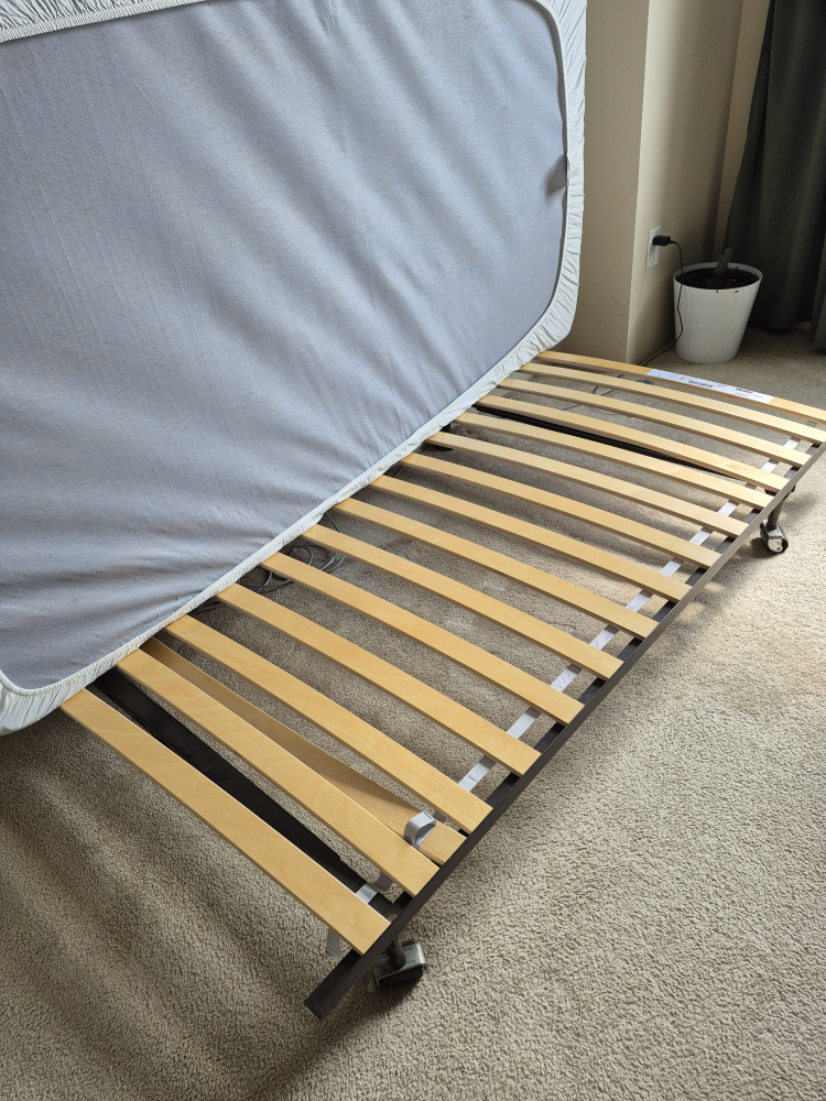 Adjustable Steel Bed Frame on Wheels - photo 2