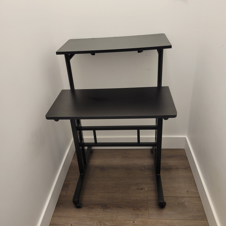 Rolling Black Computer Desk - photo 2