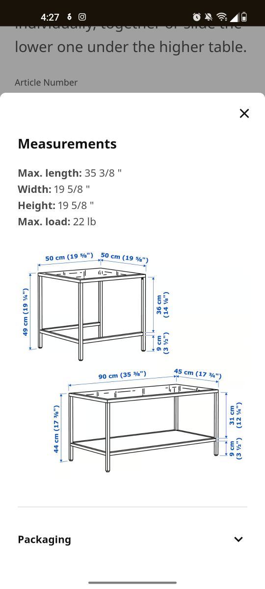IKEA VITTSJÖ Nesting Tables - Black-Brown/Glass - photo 2