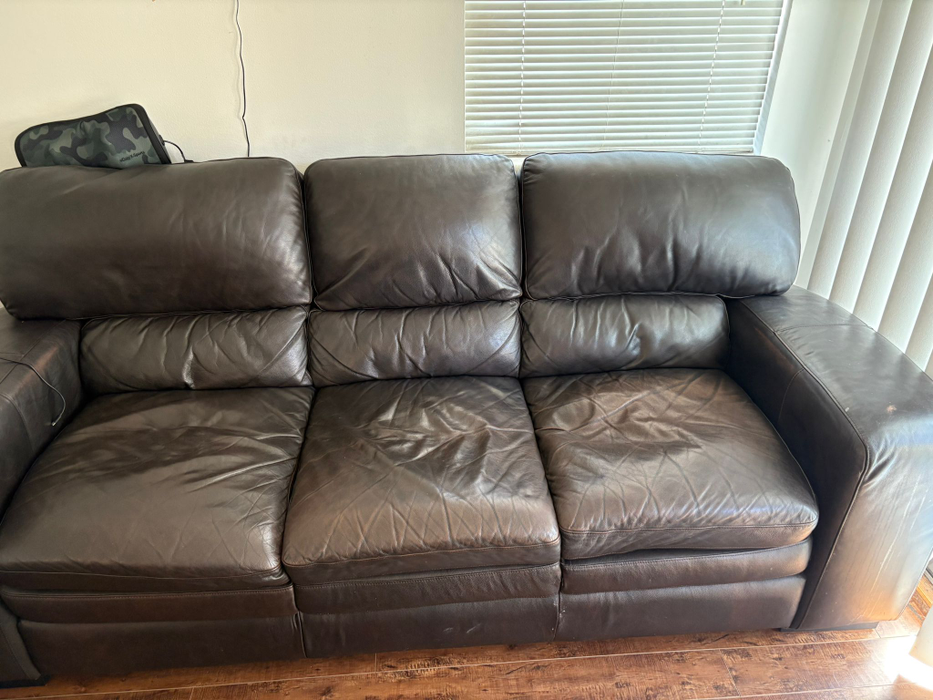 Black Leather Sofa - Gently Used