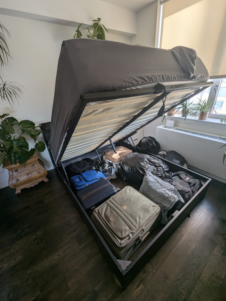 Queen Size Bed Frame with Storage