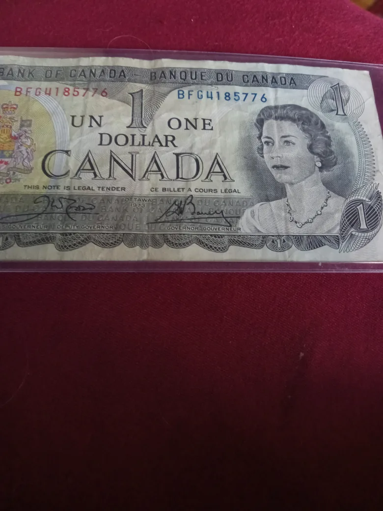 Vintage Bank of Canada One Dollar Bill image indicator(9)