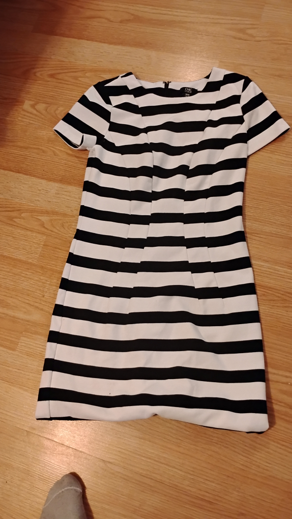 Chic Black & White Striped Dress