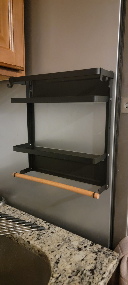 Magnetic Fridge Organizer with Paper Towel Holder