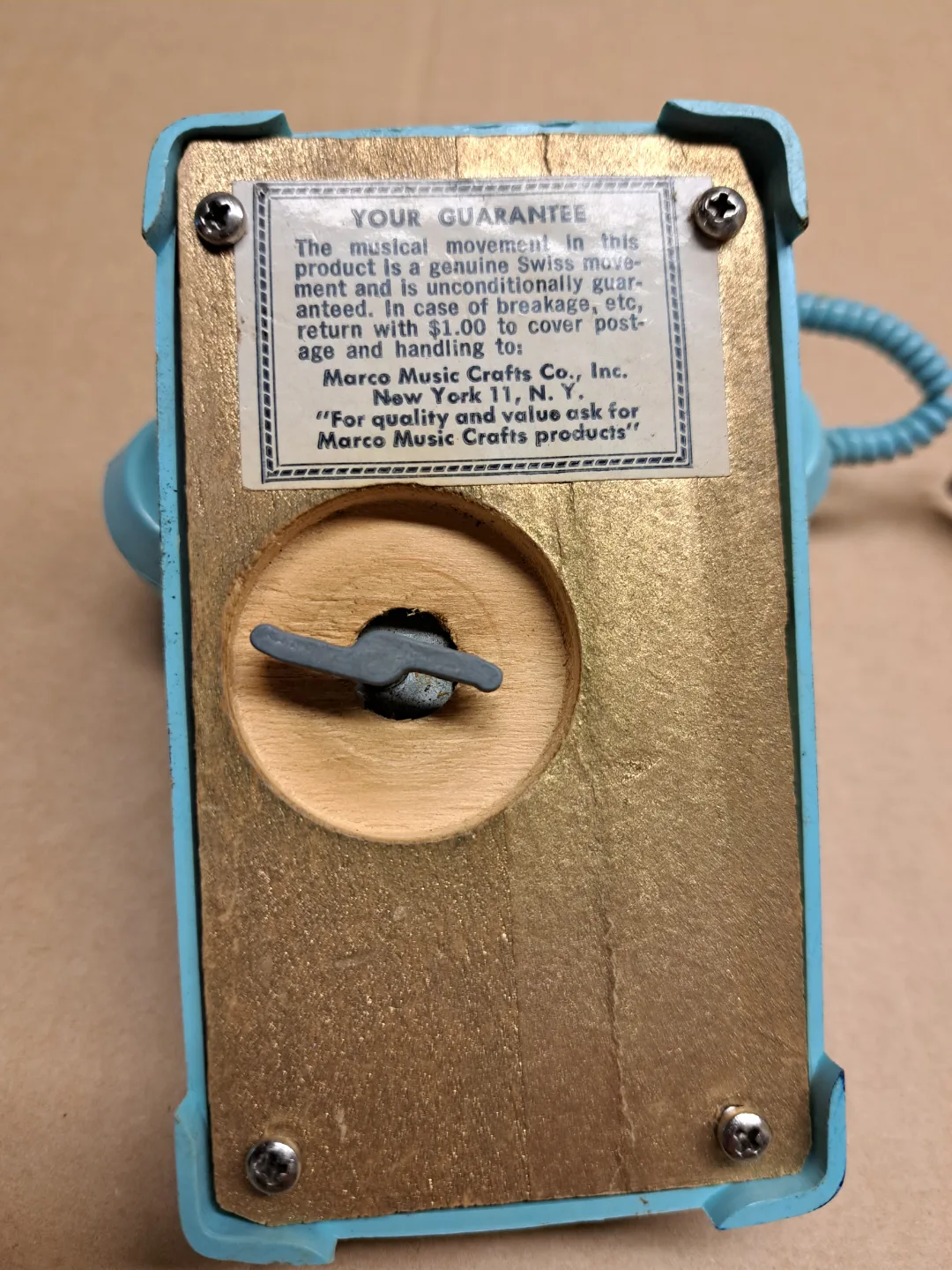 Vintage Blue Rotary Telephone Music Box image indicator(4)