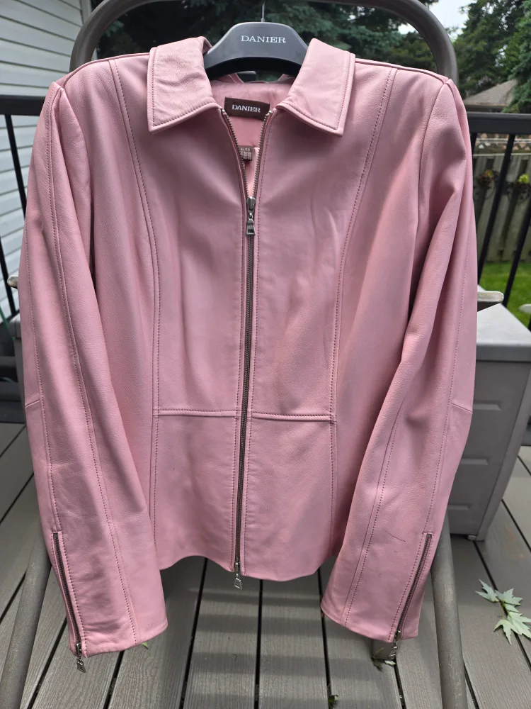 Danier Pink Leather Jacket thumbnail