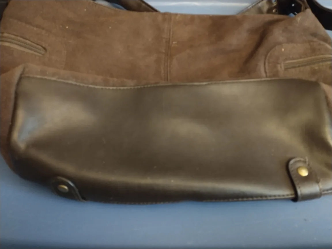 BROWN FAUX SUEDE PURSE image indicator(3)