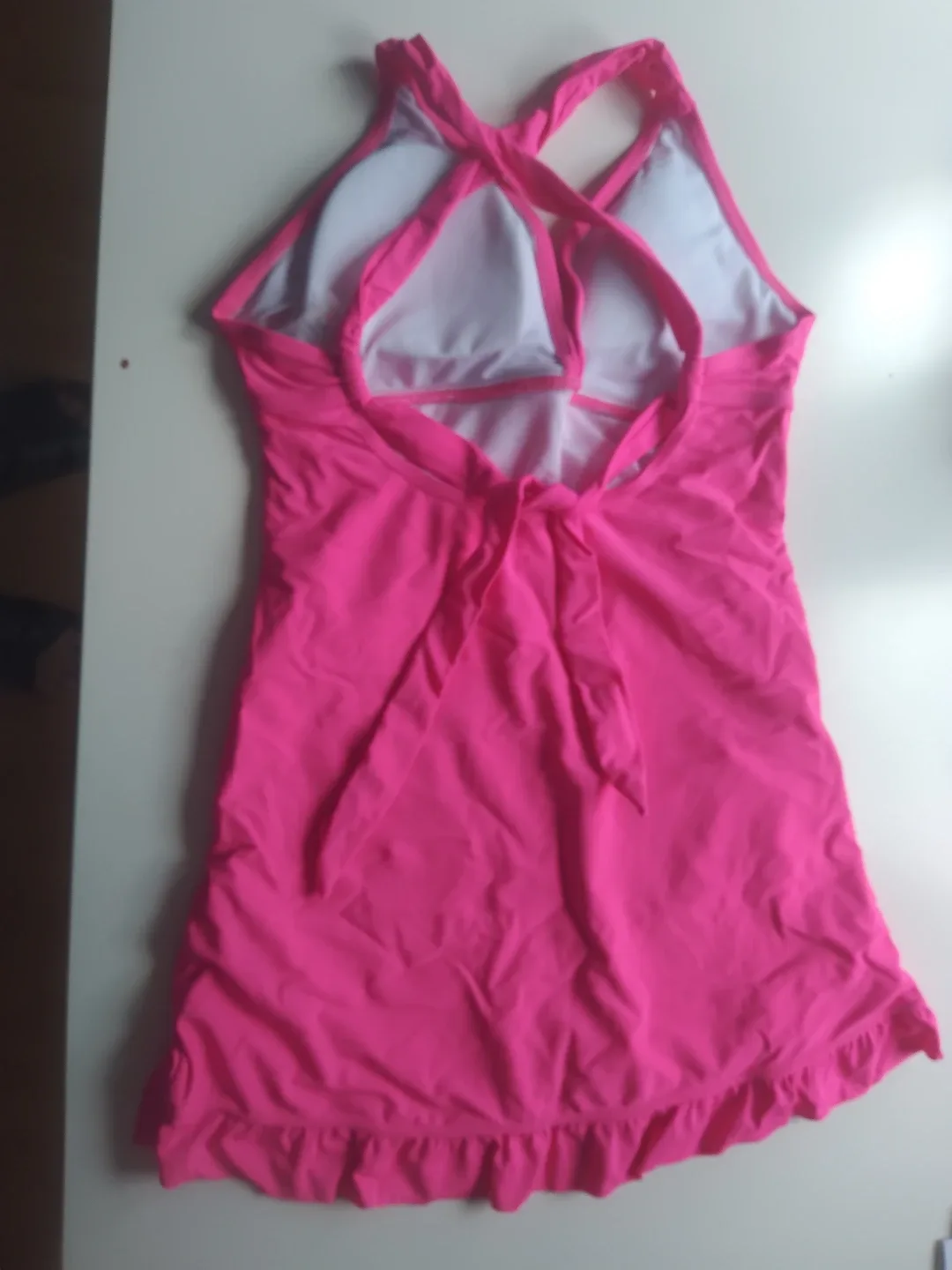 Pink halter swimdress thumbnail