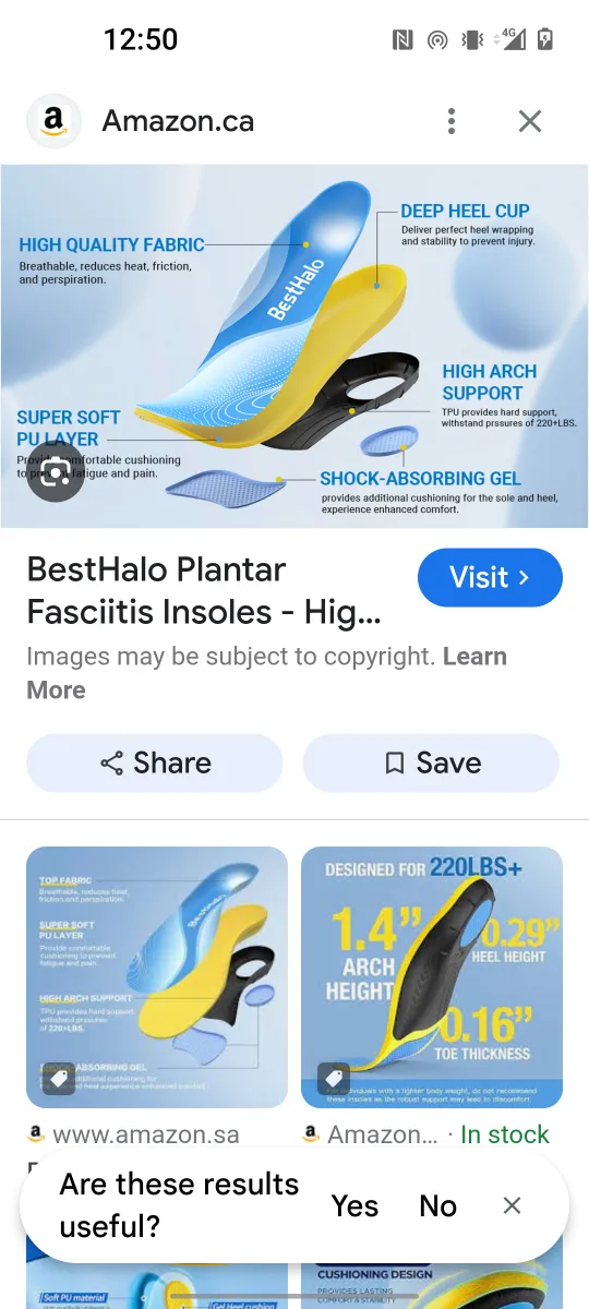BestHalo Plantar Fasciitis Insoles thumbnail
