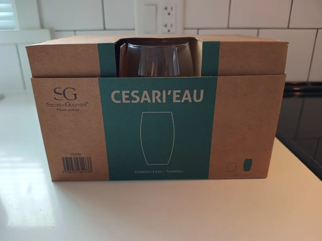 Set of 6 glass cups (New/never used) thumbnail