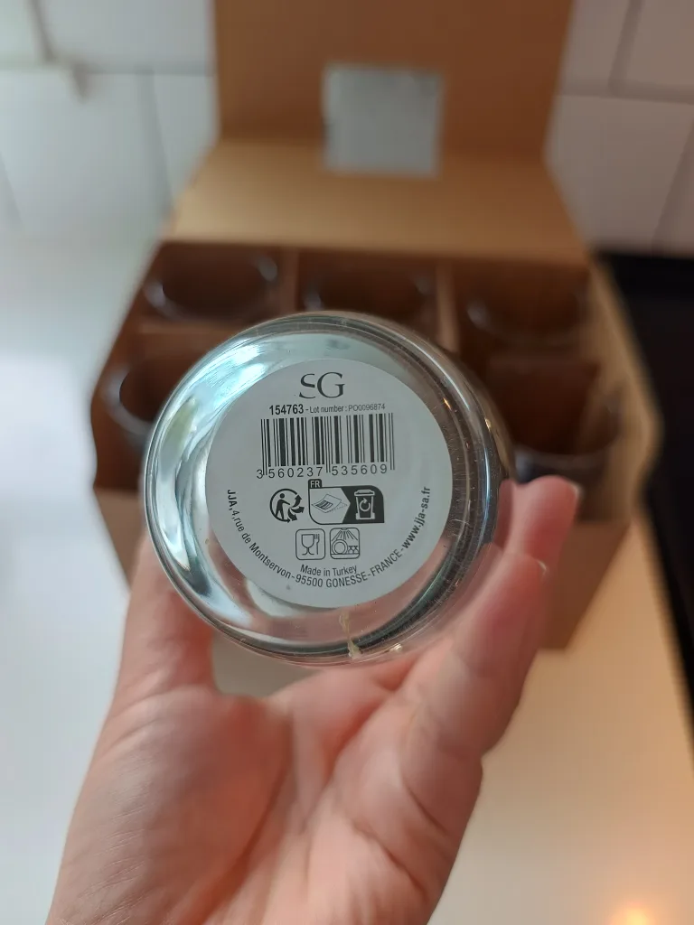 Set of 6 glass cups (New/never used) image indicator(4)