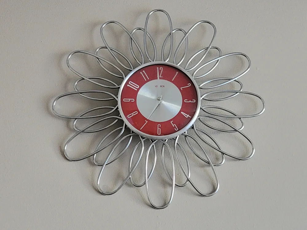 Vintage Vei Ron Flower Wall Clock thumbnail