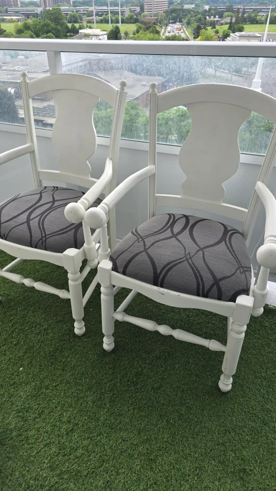 Set of 2 White Armchairs thumbnail