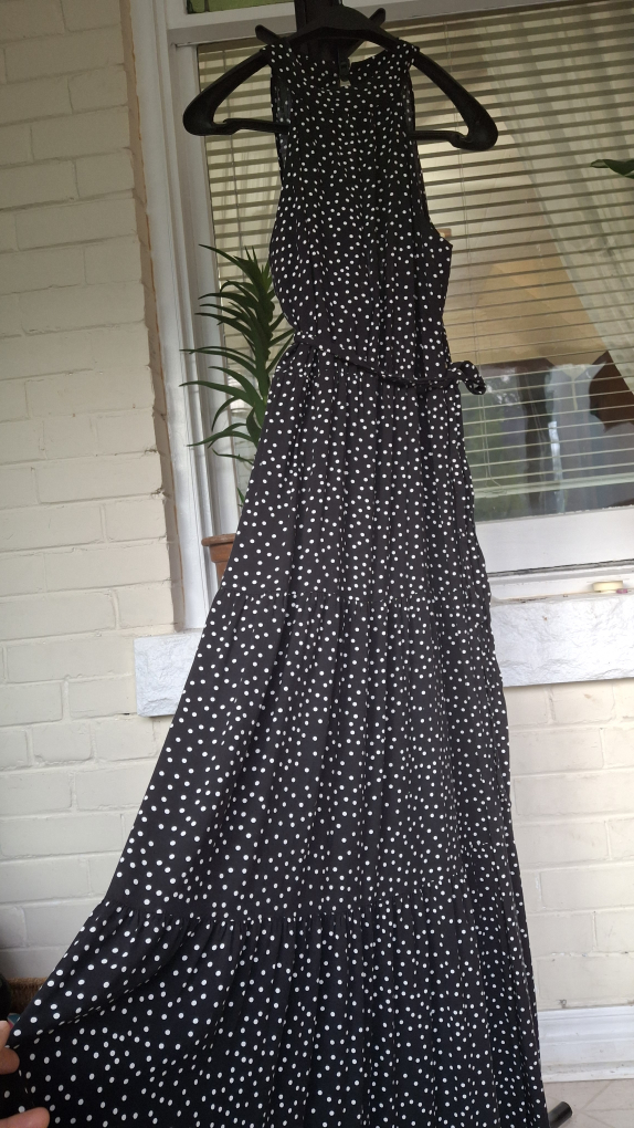 Polka Dot Maxi Dress - Size Medium