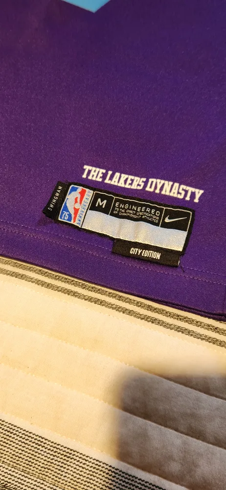 Youth size 10/12.  Lakers City Edition Basketball Jersey image indicator(3)