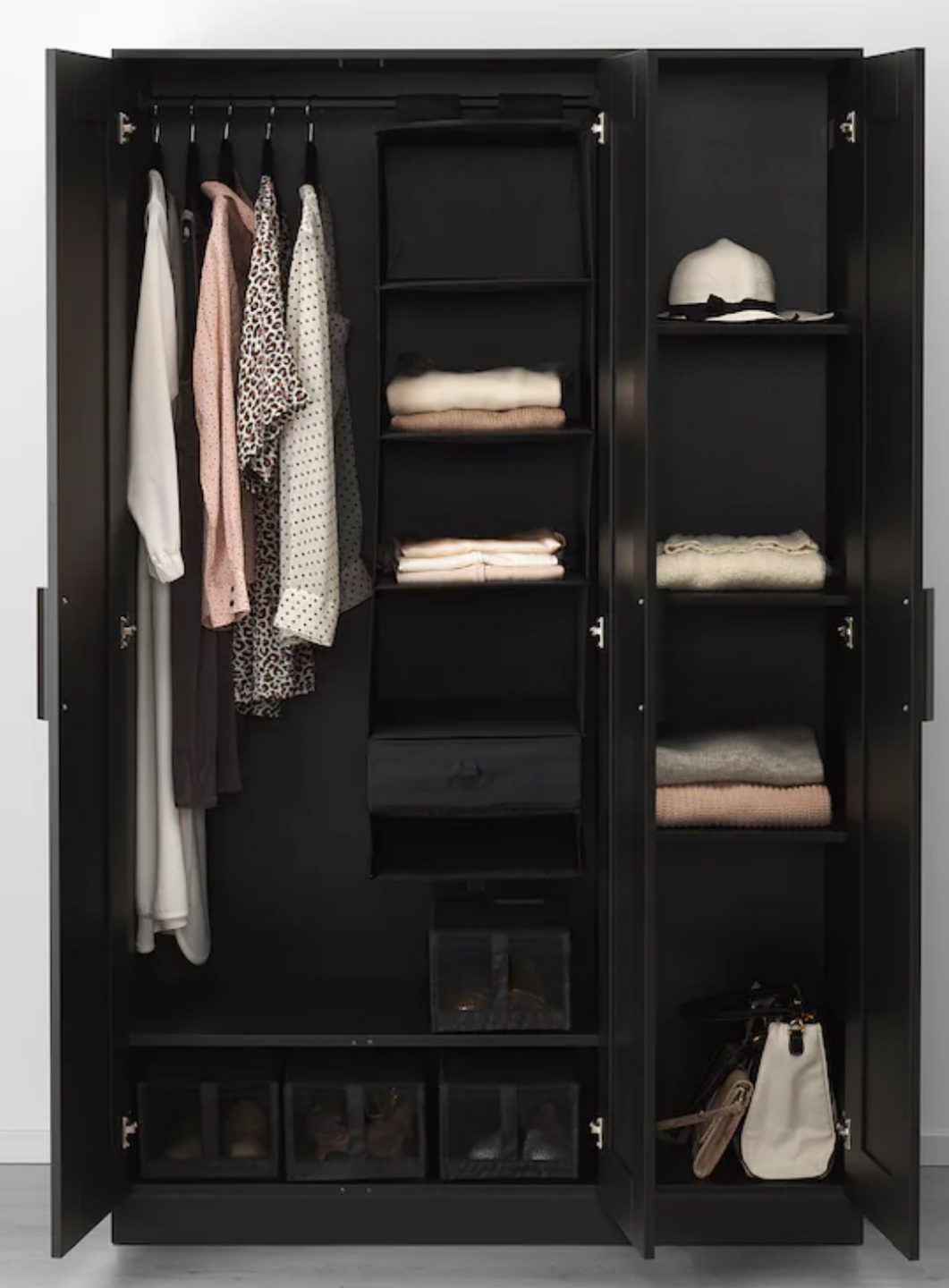 IKEA Brimnes Black Wardrobe with Mirror - photo 2