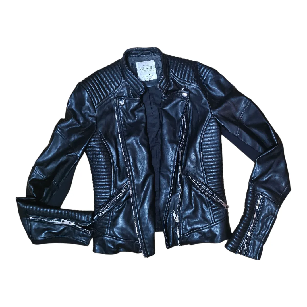 faux leather Zara jacket #freecycle thumbnail